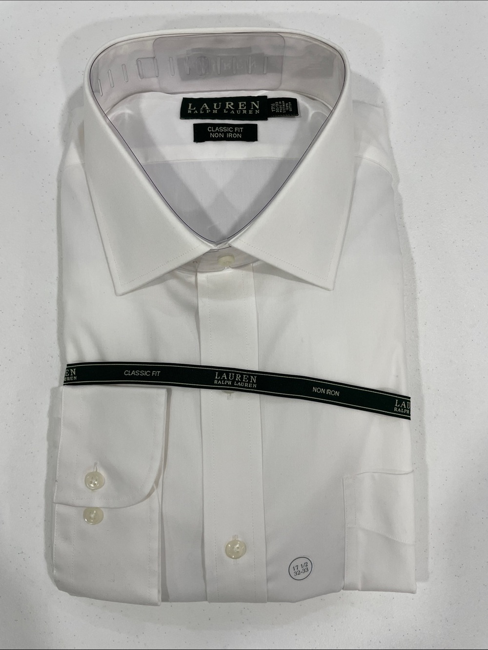 Men’s Lauren Ralph Lauren classic fit button up dress shirt 17 1/2 32-33 new